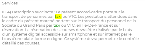Exemple d'appel d'offres de marché public de transport en VL Véhicule léger