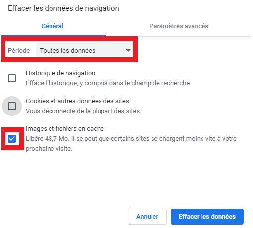 vider le cache